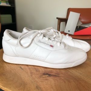 Vintage Reebok Womens Classic Sneakers Shoes White Lace Up Round Toe Size 9